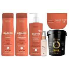Imagem de Kit Arvensis Cachos Ondulados 5 Itens + Finalizador Tec Oil