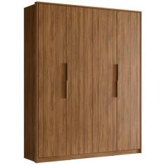 Imagem de Guarda Roupa Casal 4 Portas Atore Nogueira Touch Demartez - Demartêz M