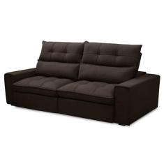 Imagem de Sofá Retrátil Reclinável 3 Lugares 230cm Damy F05 Veludo Marrom Escuro