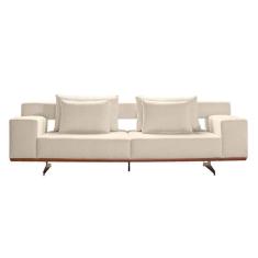 Imagem de Sofá Zarat 103 Com Espuma D30 Pillowtop E Pés Em Aço Zarat Boucle Plus White