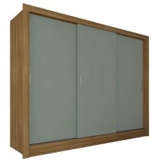 Imagem de Guarda Roupa Casal 3 Portas De Correr 4 Gavetas Aghata Bore/menta - Ma