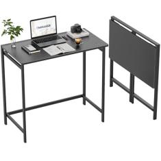 Imagem de Elephance Mesa dobrável sem necessidade de montagem, mesa de computador pequena dobrável de 80 cm para espaços pequenos, mesa de escritório com economia de espaço, mesa dobrável para escritório em