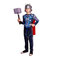 Imagem de Fantasias Thor Com Enchimento, Mascara E Martelo Infantil - Fantasia B