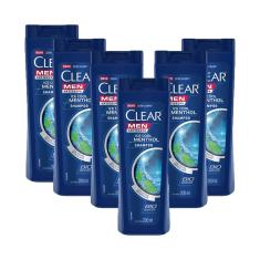 Imagem de Kit 6 Shampoos Clear Men Anticaspa Ice Cool Menthol 200ml