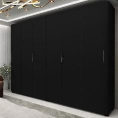 Imagem de Guarda-roupa Casal 6 Portas com Pés Innova Preto Acetinado