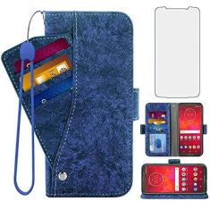 Imagem de Asuwish Compatível com Moto Z3 / Z3 Play capa carteira de vidro temperado protetor de tela suporte suporte suporte acessórios celulares capas de telefone de couro para Motorola MotoZ3 Z 3 capa 3 3Z