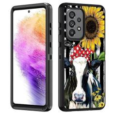 Imagem de BWOOLL Capa para Samsung Galaxy A73 5G, capa resistente 3 em 1 híbrida de policarbonato rígido e silicone macio à prova de choque capa de proteção contra quedas para Samsung Galaxy A73 5G 6,7