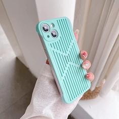 Imagem de Capa rígida ultrafina de malha de dissipação de calor para iPhone 11 13 14 Pro Max 12 Pro max Respirável Resfriamento Capa traseira fosca oca, verde claro, para iphone 12 Pro