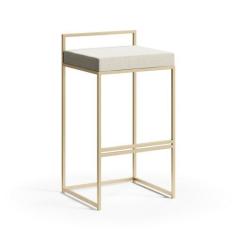 Imagem de Banqueta Detail Estofado Várias Cores Base Aço Prata Tam: P - Datelli