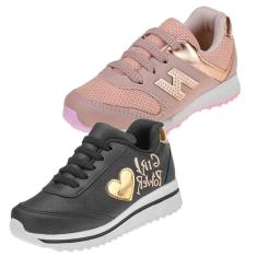 Imagem de Kit 2 Tênis Para Meninas Infantil Escolar-Feminino
