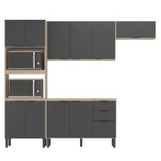 Imagem de Cozinha Modulada Composição Fmt004 Firenze 4 Peças Avena Grafito - Demóbile Avena Grafito