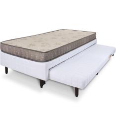 Imagem de Cama Box Solteiro Com Cama Auxiliar + Colchão De Espuma Antialérgico 88x188x46cm - BF Colchões