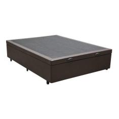 Imagem de Base Box Baú Casal Sintético Marrom - 45x138x188 - Lordcolchoes