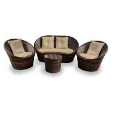 Imagem de Conjunto Ibiza - 2 Poltronas + 1 Sofá + 1 Mesa Redonda - Duna Deserto