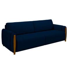 Imagem de Sofá Decorativo 3 Lugares 223cm Maceió Veludo Azul Marinho G45 - Gran