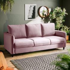Imagem de Sofá Orquídea 3 Lugares em Veludo Cabecasa Madeiramadeira Rosa