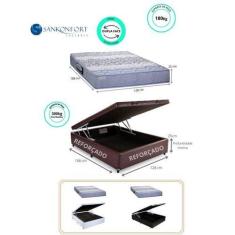 Imagem de Conjunto Colchão Protege Ortopédico Espuma Sanko C/ Cama Box Baú Refor