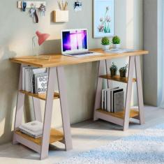 Imagem de Escrivaninha Cavalete Com Prateleiras Vigor Jcm Móveis