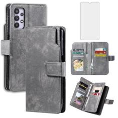 Imagem de Asuwish Capa de telefone para Samsung Galaxy A32 5G 2021 6,5 polegadas capa carteira com protetor de tela de vidro temperado flip porta-cartão de crédito suporte celular M32 G5 A 32 32A S32 SM-A326U