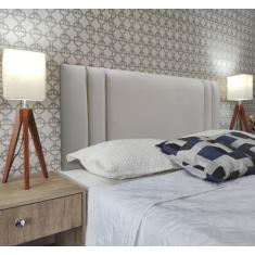 Imagem de Cabeceira Queen 160 Cama Box Double Siena Bege Corano Painel Rbl