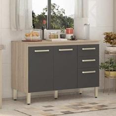 Imagem de Balcão Cozinha 3 Portas 2 Gavetas Demóbile Avena Grafito