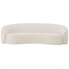 Imagem de Sofá 3 Lugares 200cm Orgânico Luxo Recepção Amore Bouclé Cor Cinza