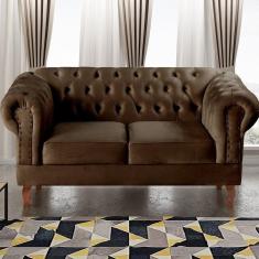 Imagem de Sofá 2 Lugares Decoração Sara Recepção Dom Pedro Chesterfield Marrom