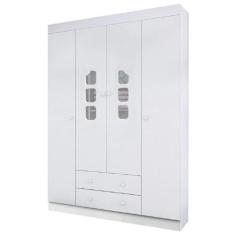 Imagem de Guarda Roupa Lívia Infantil 4 Portas E 2 Gavetas 100% Mdf Para Quarto