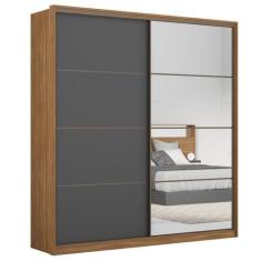 Imagem de Guarda Roupa Casal 2 Portas Deslizantes 1 Espelho Belga Amêndola Touch