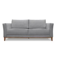 Imagem de Sofá 3 Lugares Base De Madeira Grace 230 Cm Linho S04 - D'rossi Cor Cinza