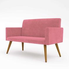 Imagem de Sofá Namoradeira 2 Lugares - Balaqui Decor Cor:rosa