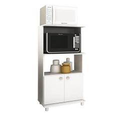Imagem de Balcão Multiuso para Forno e Microondas com 2 Portas Multimóveis Cr20004 Branco