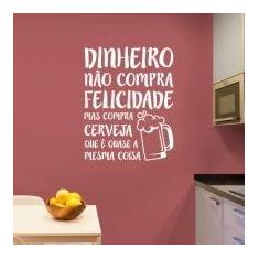 Imagem de Adesivo de Parede Frase Felicidade Cerveja -  - Kanto store