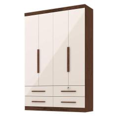 Imagem de Guarda Roupa Solteiro Maximus Plus 4 Portas Jacarandá Off White - Zanzini