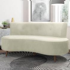 Imagem de Sofá Living 2 Lugares 135cm Aang Pés Palito Veludo Bege G33 - Gran Belo