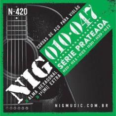 Imagem de Encordoamento Cordas Nig N420 010-047 Prateada Violão Aço
