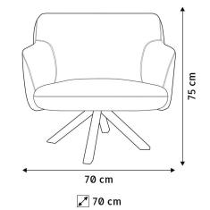Imagem de Poltrona Decorativa Jade Base Giromad Giratória C-416 Corano Tressê Linho  Escuro - Domi