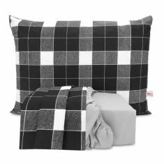 Imagem de Jogo De Lençol Casal Queen Elástico Algodão Pol Conjunto 3 Peças - Ber