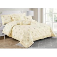 Imagem de Jogo De Cama King Size Crystal Bordada Colcha 200 Fios Palha - De Luca