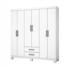 Imagem de Guarda Roupa Casal A22 6 Portas 2 Gavetas Carioca Móveis Branco