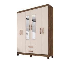 Imagem de Guarda Roupa De Casal 6 Portas E 2 Gavetas Com Espelho Manchester - Éd