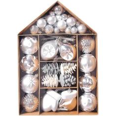 Imagem de 6 peças de 3,5 polegadas em forma de doces enfeites de Natal sortidos de plástico inquebrável de Natal pendurado decoração caixa conjunto feriado decoração de festa de casamento /627 (Size : Pine Con