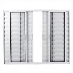 Imagem de Janela Veneziana 6 Folhas Alum nio Branco Modular - Dc 100 X