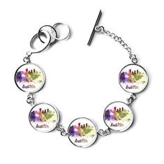 Imagem de DIYthinker Pulseira Austin America City Aquarela pulseira corrente pingente joia