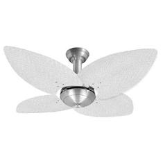 Imagem de Ventilador de Teto Office Jet Aspen Venti-Delta Prata Rattan Branca 220V