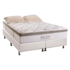 Imagem de Cama Box Queen: Colchão Molas Herval MasterPocket Ensacadas Monte Carlo Visco + Base crc Courano Branco(158x198)