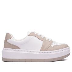 Imagem de Tênis Feminino Vizzano Flatform Recortes Branco/cinza, Branco, Cinza, 