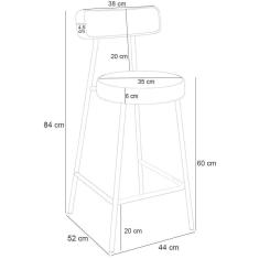 Imagem de Banqueta Baixa Bar Cozinha Sala Jantar Milão L02 Facto Verde Musgo Linho Champagne