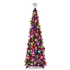Imagem de Árvore de Natal N&T NIETING Pop Up de 5 pés com luzes e 30 bolas