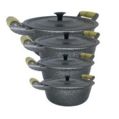 Imagem de Jogo 4 Panelas Alumínio Batido Craqueada - 22 - 24- 28 - 30